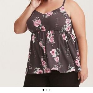 Torrid Black Floral Camisole Top